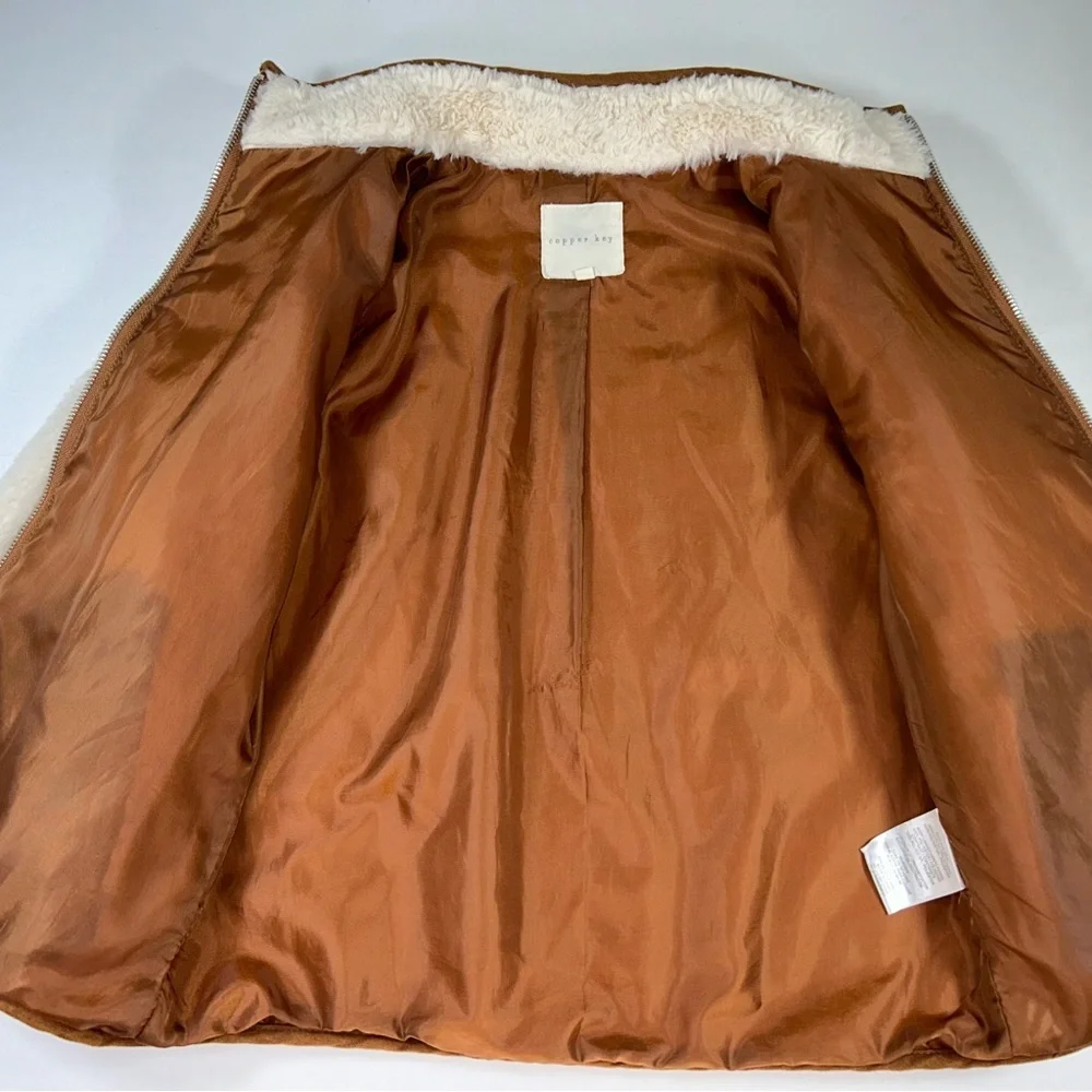 Copper Key Faux Sherpa Jacket Size Medium Girls'